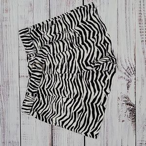 Loft Fluid Belted Shorts Zebra Print Lyocell